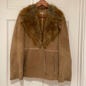 Vintage Guess Leather Jacket Camel Color